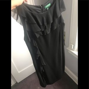 Little Black Dress LBD with ruffles Size 14
